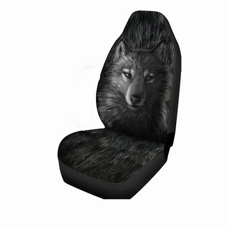 1 2 7x Universal Car Seat Covers Grey Wolf Design Front Rear Full Canada - Car Seat Covers Wolf Design