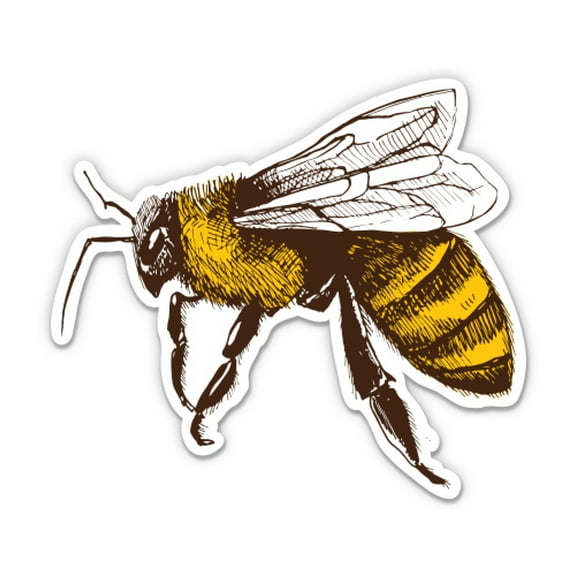 Honeybee Beautiful - 3" Vinyl Sticker - For Car Laptop I-Pad Phone Helmet Hard Hat - Waterproof Decal