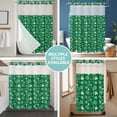 thumbnail image 5 of No Hook Shower Curtain with Snap in Liner, St. Patrick's Day Lucky Shamrock Waterproof Bath Curtain Double Layers with See Through Top Window, Country Leaves on Green Hotel Shower Curtains 60x72in, 5 of 9