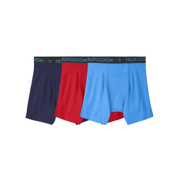 Fruit of the Loom Men's Breathable Cotton Micro-Mesh Boxer Briefs, 3 Pack