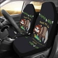 thumbnail image 2 of RYLABLUE Set of 2 Car Seat Covers Cute Baby Sloth Sleeping The Tree Holding Gift Box Universal Auto Front Seats Protector Fits for Car,SUV Sedan,Truck, 2 of 3