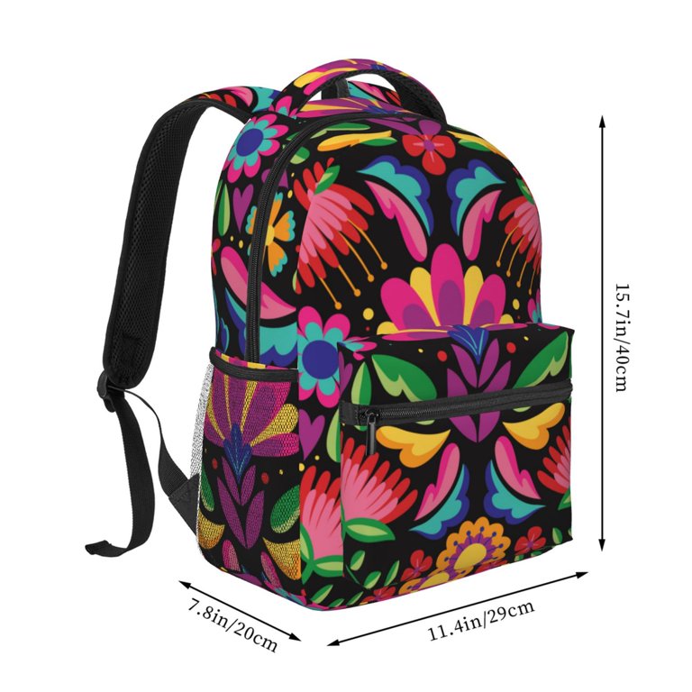 mexican floral‎ embroidered backpack multicolor New Mexican Embroidered Leather Backpack - Etsy main image 2