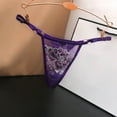 thumbnail image 2 of Panties for Women,Seamless Adjustable Low Waist Sheer Mesh Thong Underwear Comfort,Womens Underwear,Purple,One Size, 2 of 3