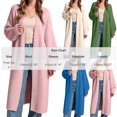thumbnail image 4 of Idoravan Cardigan Sweaters for Women Long Length Open Front Women Long Sleeve Solid Color V Neck Knit Cardigan Top, 4 of 6