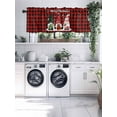 thumbnail image 5 of Christmas Gnomes Valances for Windows, Merry Christmas Winter Snow Red Black Plaid Light Filtering Window Treatment Valances, Rod Pocket Small Curtains for Kitchen/Bathroom, 54"x18", 5 of 9