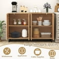 thumbnail image 6 of Costway 50" Buffet Cabinet with 4 Rattan Doors Adjustable Shelves Metal Legs Dining Room, 6 of 10