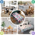 thumbnail image 4 of Pioneer Flower Floral Print Pattern Rectangle Tablecloth 60"x84",Waterproof Polyester Rectangle Table Cloth, Wipeable Spillproof Polyester Tablecloth for Dining, Camping, Indoor and Outdoor, 4 of 5
