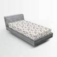 thumbnail image 2 of Ambesonne Owl Lover Fitted Sheet, Autumn Forest Birds Print, Twin Size, Pale Brown Grey White, 2 of 5