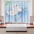 thumbnail image 2 of Ambesonne Swans Kitchen Curtains, Gracious River Nature Scenery, 55"x39", Pale Blue Multicolor, 2 of 3