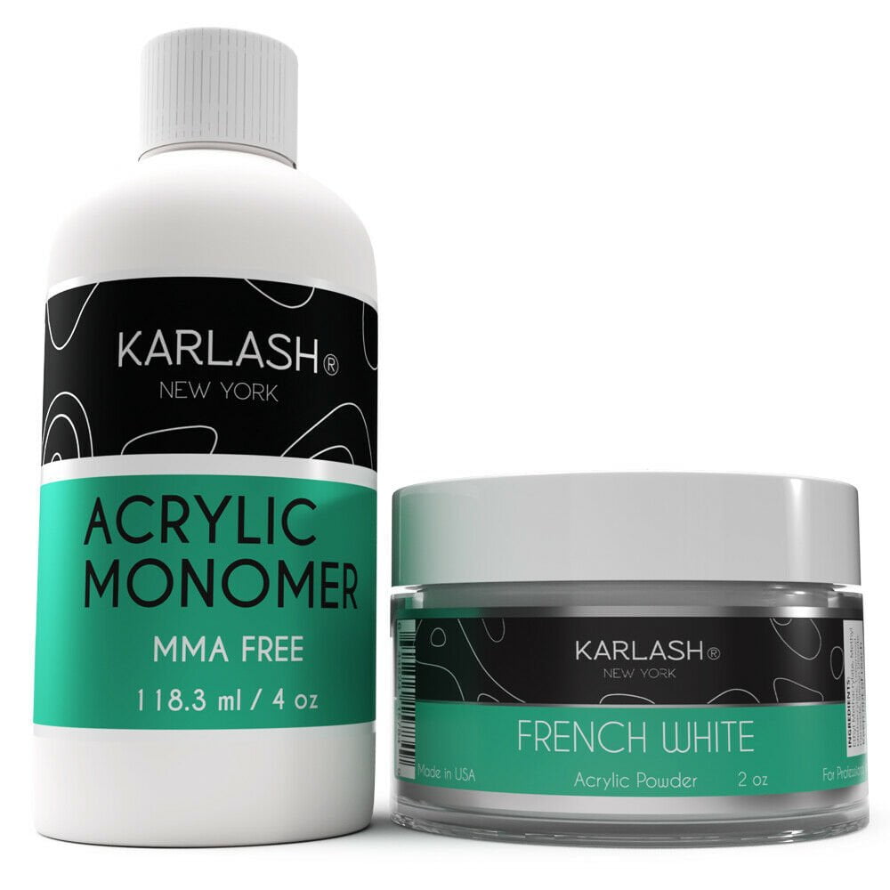 Karlash Professional Kit Acrylic Powder French White 2 oz and Acrylic