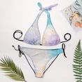 thumbnail image 4 of SKQIT Women's Swimsuits Gradient Color Triangle String Thong Bikini Set Sexy High Cut Swimwear Bathing Suit, 4 of 7