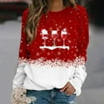 thumbnail image 1 of Mode Femme Col Rond Noël Manches Longues Hauts Blouse Pull Chandail en Molleton, 1 of 5
