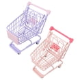 thumbnail image 4 of Shisuyan 2pcs Miniature Shopping Cart Small Trolley For Desktop Storage Decoration As Photo Prop Adults Material, 4 of 8