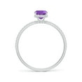 thumbnail image 2 of ANGARA Natural 0.7 Ct. Amethyst with Diamond Classic Ring in 14K White Gold for Women (Ring Size: 5.5), 2 of 8