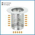 thumbnail image 4 of Uxcell 3 Pack Shower Drain Strainer, 2" x 2" Stainless Steel Deep Sink Hair Catcher, 4 of 7