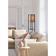 thumbnail image 6 of Mainstays Brown Plastic Shelf Floor Lamp, Fabric Beige Shade, 3 Storage Shelves, LED Bulb, 6 of 6
