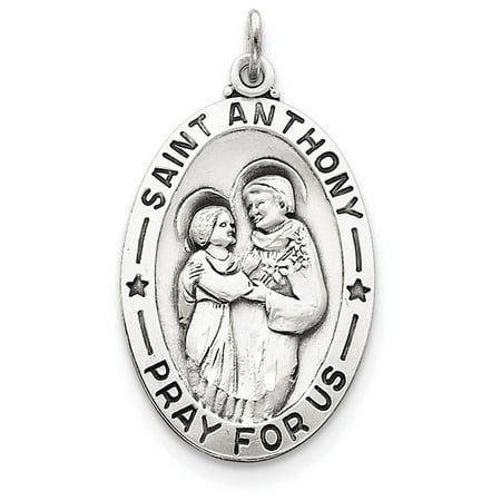 - Finejewelers Sterling Silver Antiqued Saint Anthony Medal Pendant Necklace Chain Included