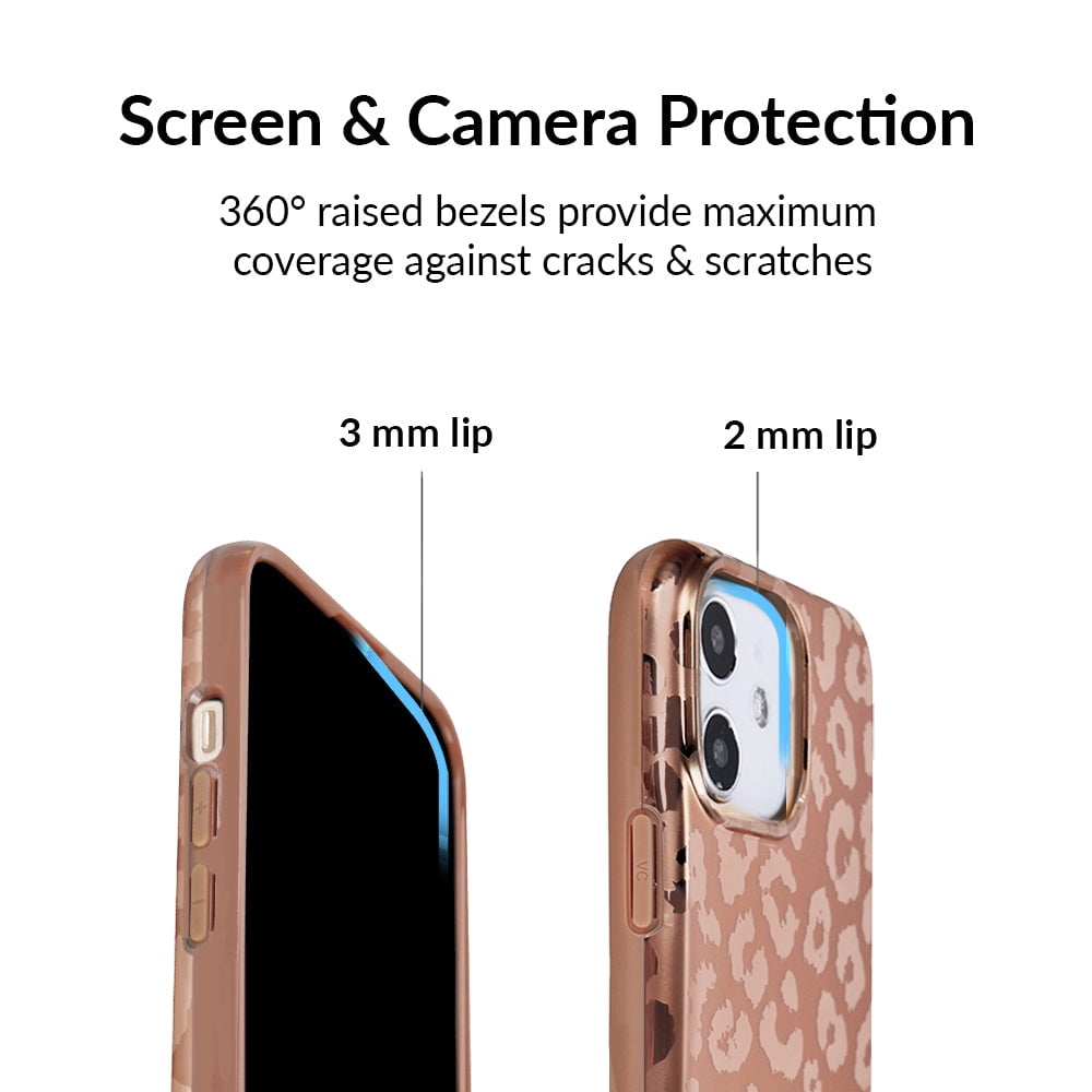 Velvet Caviar iPhone 12 Mini Case MagSafe Compatible - Cute Protective Phone Cases for Women - Bronze Chrome Leopard