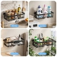 thumbnail image 3 of Torio Metal Wall Mount Adhesive Shower Caddy, Black, 6 Count, 3 of 7