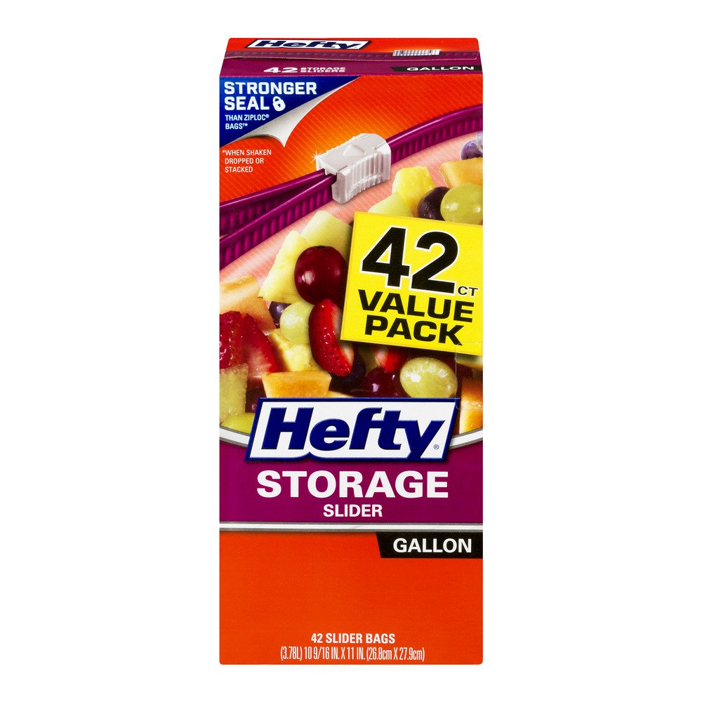Hefty Slider Food Storage Bags, Gallon Size, 42 Count