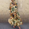 thumbnail image 2 of CHOK Femmes Robes Été Sans Manches Grande Taille en Vrac Floral Quotidien Lin Imprimé Longue Maxi Robe Décontractée Bleu XXXXL, 2 of 8