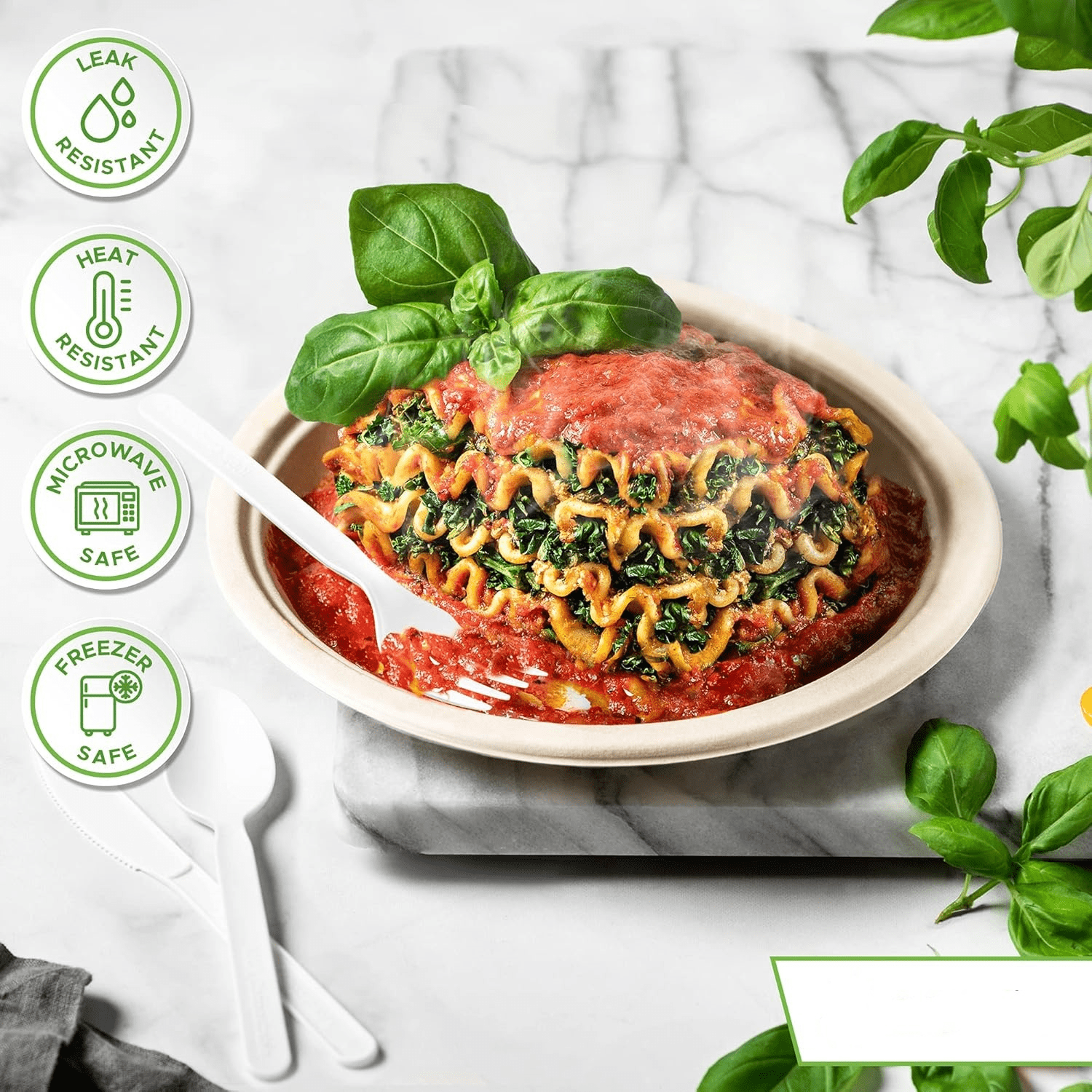 Compostable Paper Plates [9 in.] – 150 Disposable Plates Eco Friendly Sturdy Tree Free Liquid and Heat Resistant Alternative to Plastic or Paper Plates