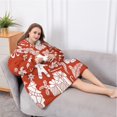 thumbnail image 5 of Oversized Wearable Blanket Hoodie,Red Christmas Pattern Sherpa Blanket Hoodie with Super Pockets,Super Warm Fuzzy Pullover for Women & Men, 5 of 6