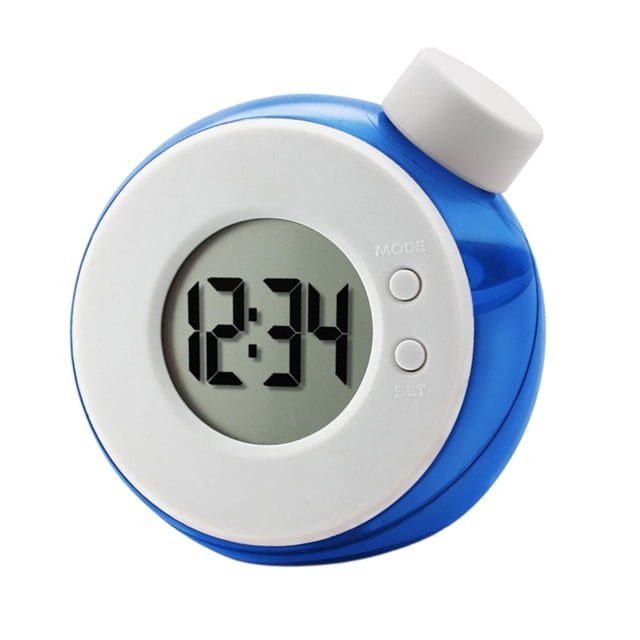 Reloj despertador de agua, reloj de escritorio divertido, reloj de noche retro, reloj digital Azul