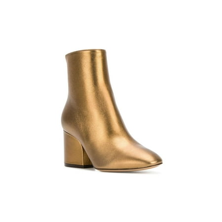 Salvatore Ferragamo Womens Pisa 70 Almond Toe Ankle, Bronzo Nappa, Size 6.5