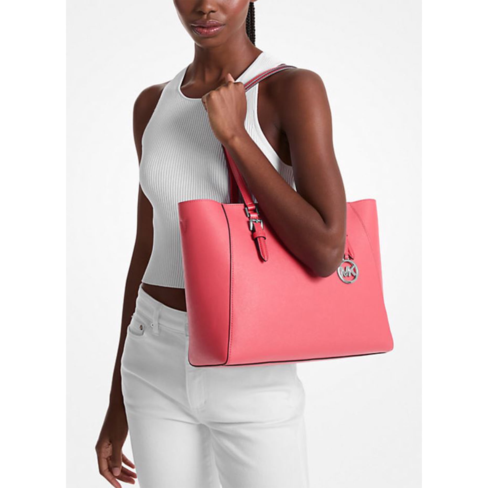 Michael Kors Charlotte Large Leather and Signature Logo 3-in-1