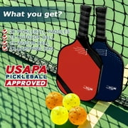 NFTIGB Pickleball Paddles, USAPA Approved Fiberglass Pickleball Set of 2, Lightweight Pickleball Rackets Set with 4 Balls