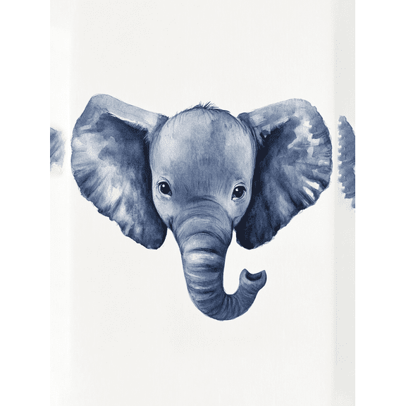 Blue Elephant Watercolor Wall Art Canvas Print， Perfect for Living Room， Bedroom， Nursery， Office， and Bathroom Decor.