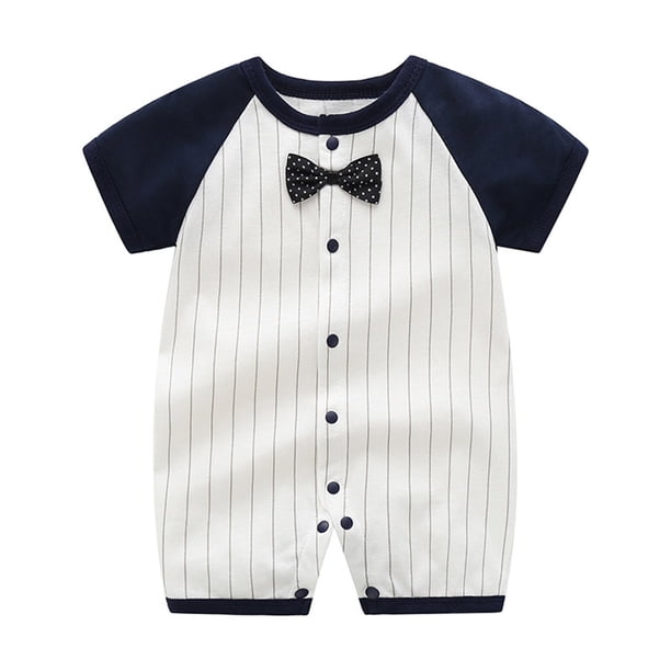 Odeerbi Niños Caballero Romper Manga Corta Cuello Algodón Vestido Formal