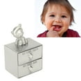 thumbnail image 1 of Tooth  Holder Box, Sturdy First Tooth Keepsake Box Engraved Zinc Alloy Cartoon Bear Silver  For Childhood Memory For Girl, 1 of 8