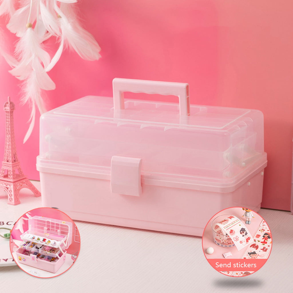 Goodma 12 Pieces Mini Rectangular Plastic Boxes Empty Storage Organizer  Containers with Hinged Lids for Small Items and Other Craft Projects (Pink,  3.3 x 2.2 x 1 inch) Pink 3.3 x 2.2 x 1 inch