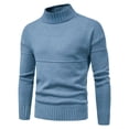 thumbnail image 3 of IROINNID Men's Sweater Turtleneck Long Sleeve Jumper Mid-Length Solid Color Loose Pullover Winter Half High Collar Sweater Coat Undershirt, 3 of 8