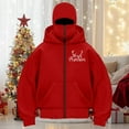 thumbnail image 2 of zaveiop Christmas Sweatshirts for Women Merry Sweatshirt Balaclava Double Zipper Mask Holiday 2025 Xmas Tops Cute Reindeer Family Outfits (Z3-Red, XL), 2 of 4