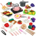 thumbnail image 1 of Accesorios de juguete de cocina para niños, juego de cocina para acampar con barbacoa para niños pequeños, juego de cocina con ollas, sartenes, utensilios de cocina, juguetes, comida y verduras, 1 of 8