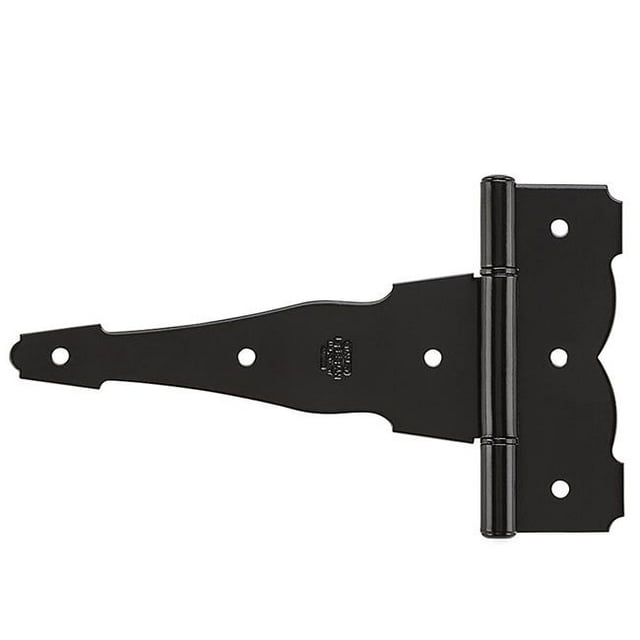 8 x 0.2 in. Black Ornamental & Reversible T Hinge