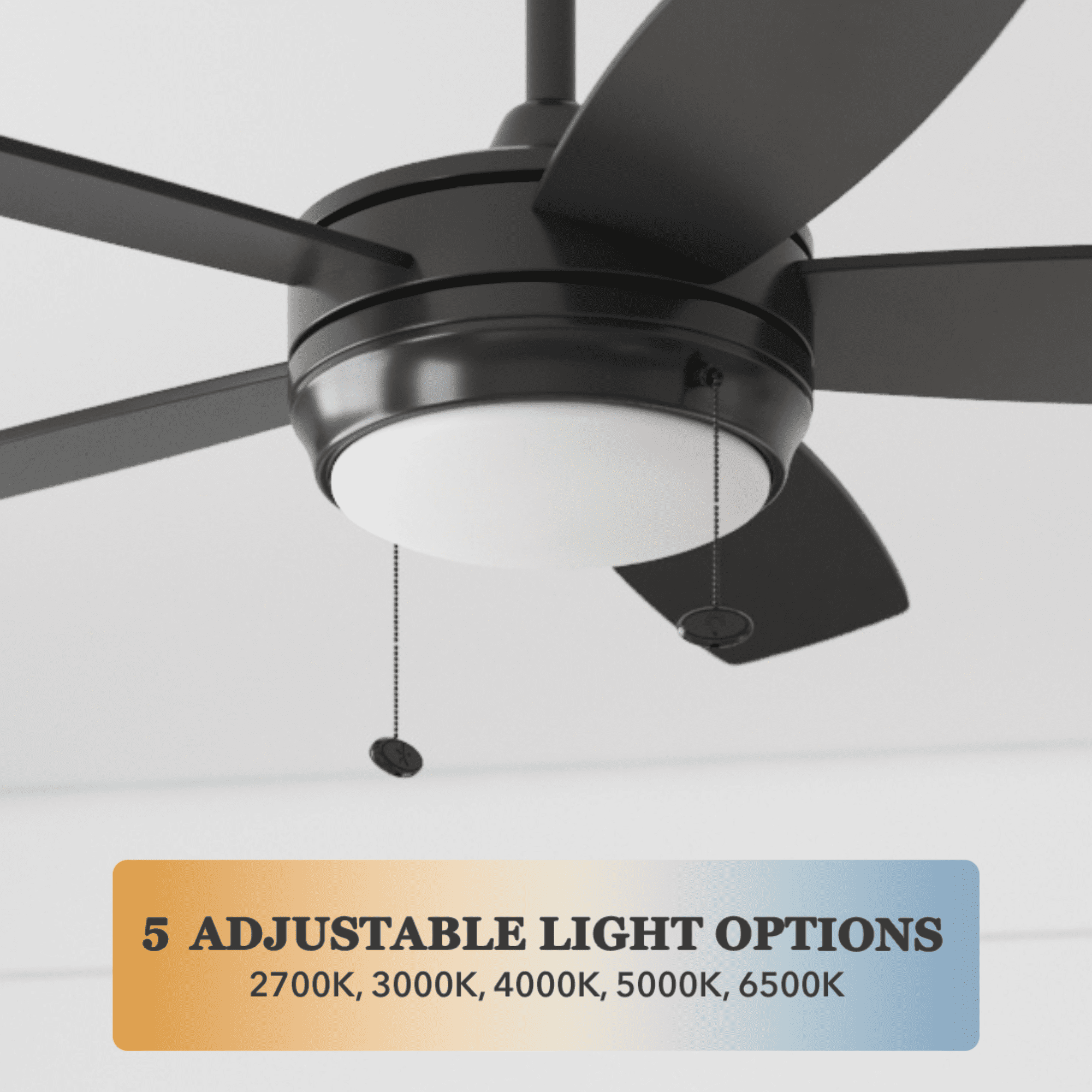 Better Homes & Gardens 42 in Matte Black Modern LED Dual Mount Indoor Ceiling Fan