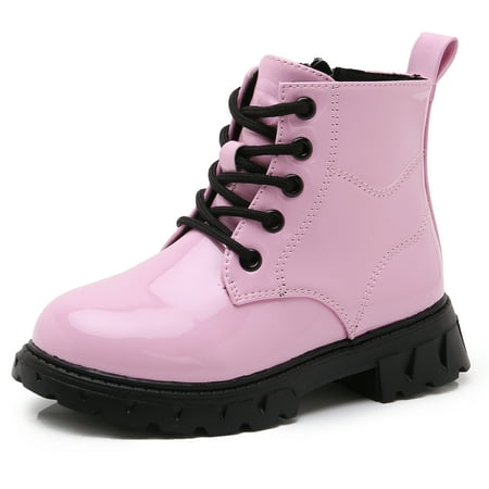 

kkdom Boys Girls Kid Combat Boots Unisex Pink Size 3 Little Kid