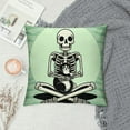 thumbnail image 2 of PHYHOO Skull and Pillow Covers Hallowmas Thanksgiving Farmhouse Outdoor Throw Pillowcase Sofa Decorative Cushion Case（Green）, 2 of 5