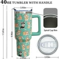 thumbnail image 2 of 40 oz Corgi Tumbler with Handle Corgi Gifts for Women Insulated Stainless Steel Coffee Cup with Straw Travel Mug with Lid Water Bottle For Kids, 2 of 6