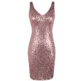 thumbnail image 6 of PrettyGuide Women's Sequin Cocktail Dress V Neck Bodycon Glitter Party Dress, Small, 6 of 8
