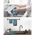 thumbnail image 5 of Blue Wooden Daisy Kitchen Dish Towels for Drying Dishes Set of 4, Vintage Farmhouse Butterfly Flowers Waffle Weave Microfiber Hand Tea Bathroom Towels Quick Dry & Absorbent Towel 12x12, 5 of 7