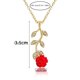 thumbnail image 4 of Rosa Colgante Cadena Clavícula Flor Collar Collares Colgantes, 4 of 8