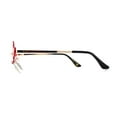 thumbnail image 4 of Rimless Cloud Shape Lens Lightning Bolt Tessle Runway Fashion Sunglasses Gold Red, 4 of 4