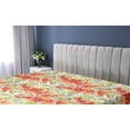 thumbnail image 5 of Ambesonne Peony Fitted Sheet, Exotics Art Floral Boho Print, California King, Dark Coral Mustard White, 5 of 5