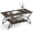 Gray Oak, variant on Costway 2-Tier Industrial Coffee Table Rectangular Cocktail Table with Storage Shelf Rustic Brown