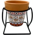 thumbnail image 5 of TJ Global Succulent Cactus Tribal-Print Terracotta Planter Pot with Iron Frame Stand Holder, Small Plant Pot with Drainage, Home Office Desk Garden Indoor Decoration (Base with Two Hearts), 5 of 6